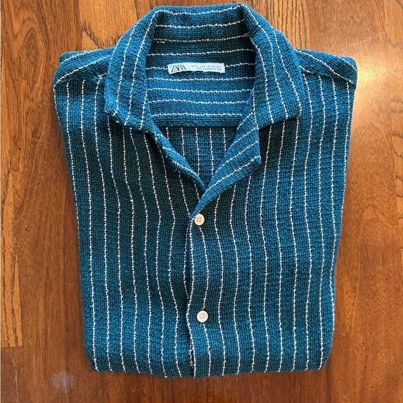Zara Other - Zara Blue Striped Casual Shirt